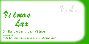 vilmos lax business card